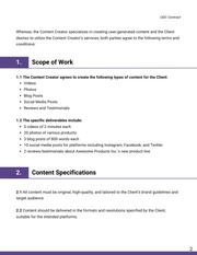 UGC Contract Template Free - page 2