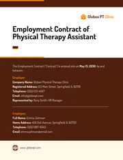 Employment Contract Template of Physical Therapy Assistant - Pagina 1