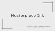 Grey And Brown Line Simple Minimalist Tattoo Business Card - page 1