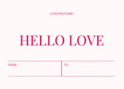 Light pink Minimalist Hello Love Postcard - page 1