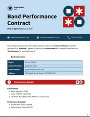 Band Performance Contract Template - صفحة 1