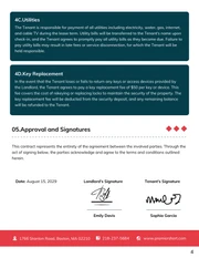 Short Term Rental Contract Template - Page 4
