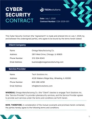 Cyber Security Contract Template - page 1