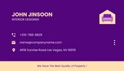 Dark Purple And Yellow Simple Interior Design Business Card - Seite 2