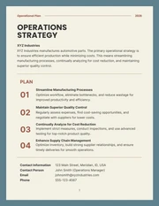 Creamy Gray And Blue Minimalist Operational Plan - Page 1