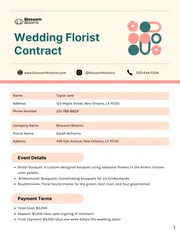 Wedding Florist Contract Template - Página 1