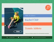 Bright Color Tennis Athlete About Me Presentation - Seite 1