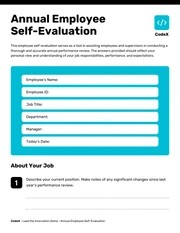 Annual Employee Self-Evaluation - Page 1