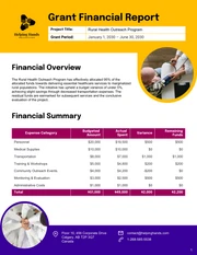 Grant Financial Report Template - Seite 1