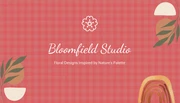 Red Floral Business Card - page 1