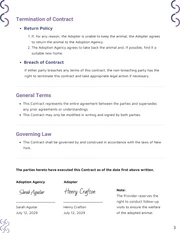 Animal Adoption Contract Template - Pagina 3