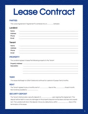 Modern Professional Blue Lease Contract - Página 1