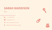 Coral Cream Babysitting Business Card - Page 2