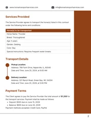 Horse Transport Contract Template - Pagina 2