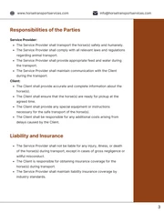 Horse Transport Contract Template - Page 3