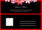 Black Minimalist Floral Happy Mother's Day Postcard - Seite 2