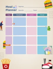 Minimalist Vegetable Meal Planner - Venngage