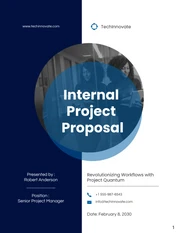 Modern Blue and White Internal Project Proposal - Page 1