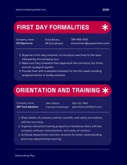 Dark Blue And Red Onboarding Plan - Page 3