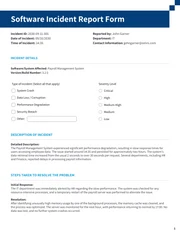 Software Incident Report Form Template - page 1