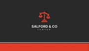 Black And Red Modern Professional Lawyer Business Card - Page 1