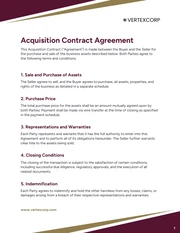 Acquisition Contract Template - page 1