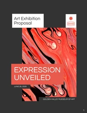 Dark Minimalist Art Exhibition Event Proposal - page 1
