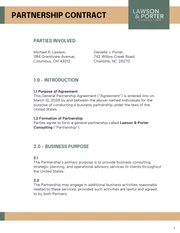 General Partnership Agreement Template - Página 1