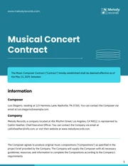 Musical Concert Contract Template - Página 1