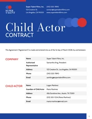 Child Actor Contract Template - Seite 1