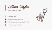 Dark Brown And Light Grey Classic Make-Up Artist Business Card - Page 2