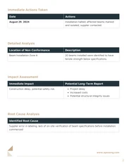 Engineering Non Conformance Report Template - Page 2