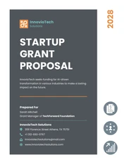 Modern Gray Orange Green Startup Grant Proposal - Page 1