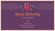 Vintage Music Teacher Business Card - Page 1