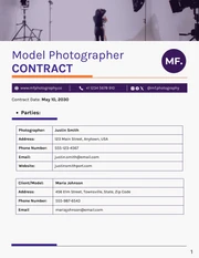 Model Photographer Contract - Página 1