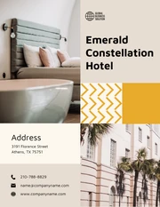 Modern Beige and Yellow Hotel Brochure - Page 1
