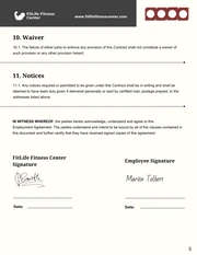 Gym Employment Contract Template - Página 5