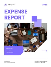 White And Purple Expense Report - Page 1