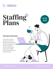 Purple and Green Flat Illustration Staffing Plan - Page 1
