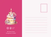 Pink Minimalist Elegant Cheerful Happy Birthday Postcard - Page 2