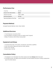 Wedding Band Contract Template - Seite 2