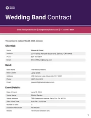 Wedding Band Contract Template - Página 1