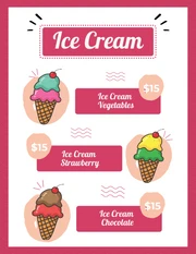 Simple Creamy Color Ice Cream Menu - Venngage