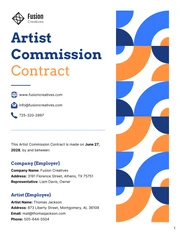 Artist Commission Contract Template - page 1