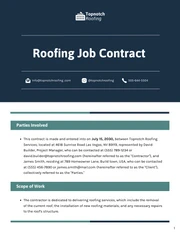 Roofing Job Contract Template - Seite 1