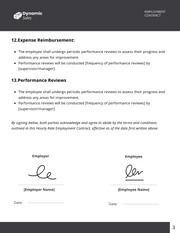 Hourly Rate Employment Contract Template - Page 3