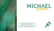 Teal And Yellow Modern Professional Painting Business Card - Page 2