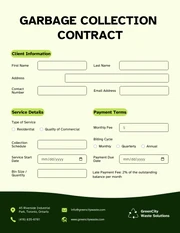 Garbage Collection Contract Template - page 1