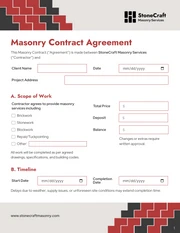 Masonry Contract Template - page 1