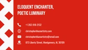 Red Modern Geometric Actor Business Card - Page 2